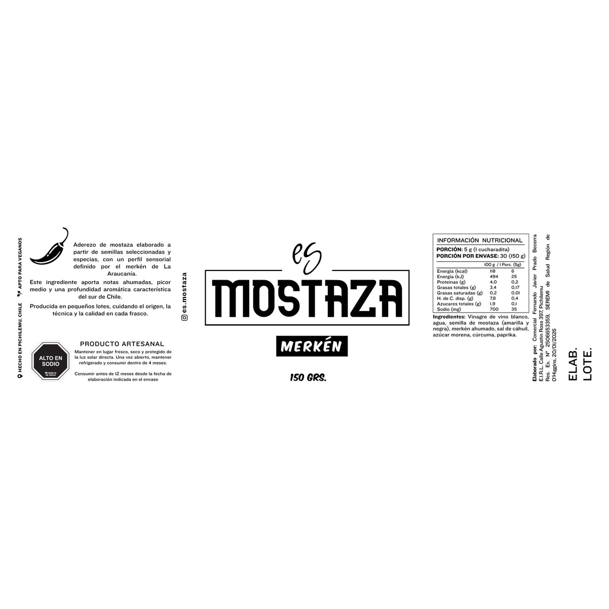 Es Mostaza Merkén 150 g